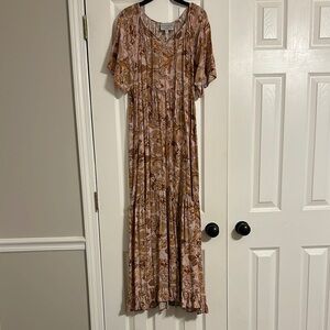 Floral Brown Maxi Dress